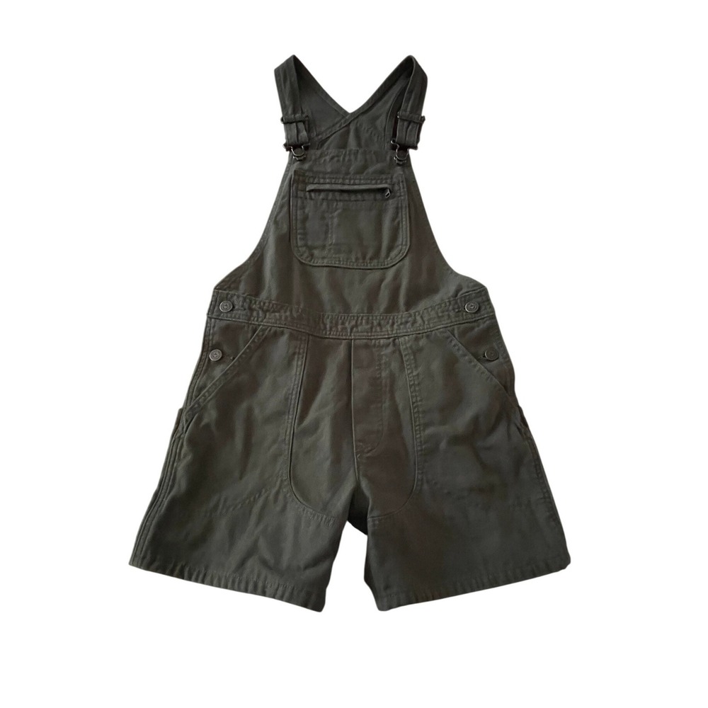 Patagonia Stand Up Short Overalls Kale Green Organic Cotton XS 75005